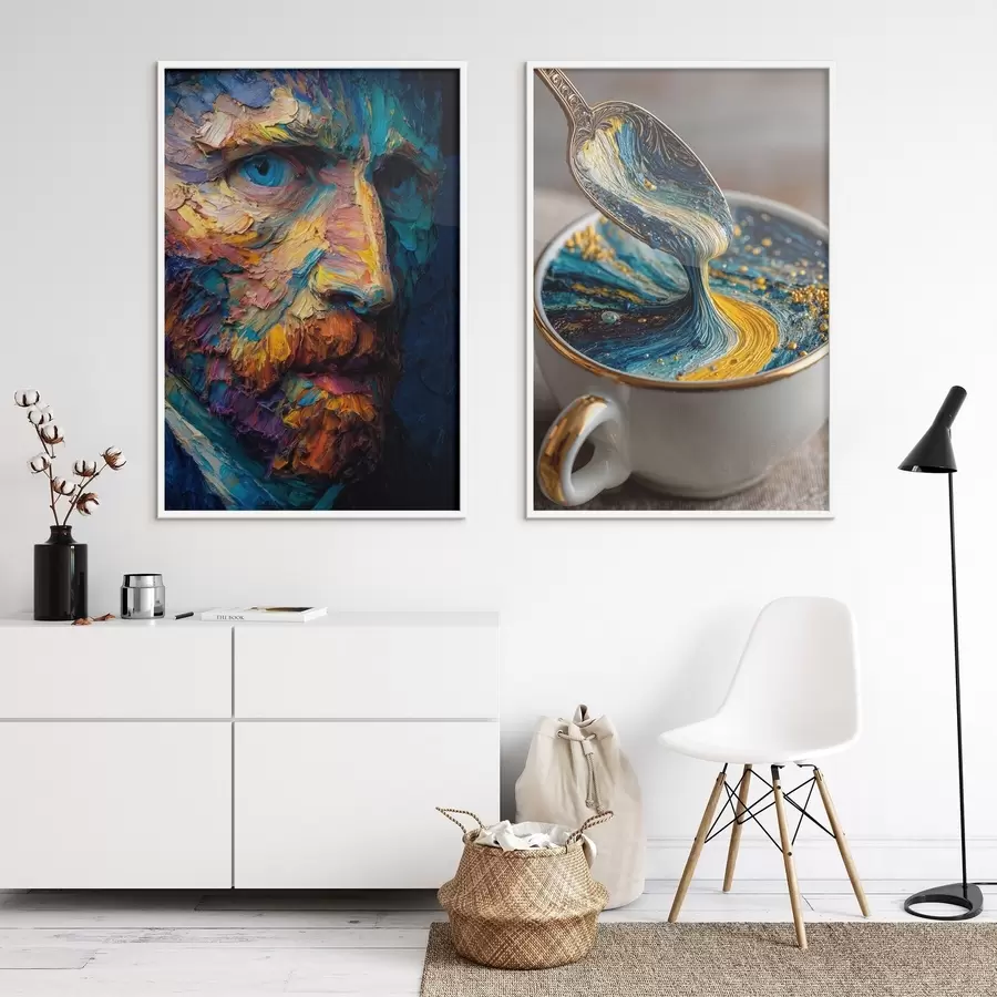 fototapet Picasso și abstracția într-o ceașcă în stilul picturii în ulei d00639