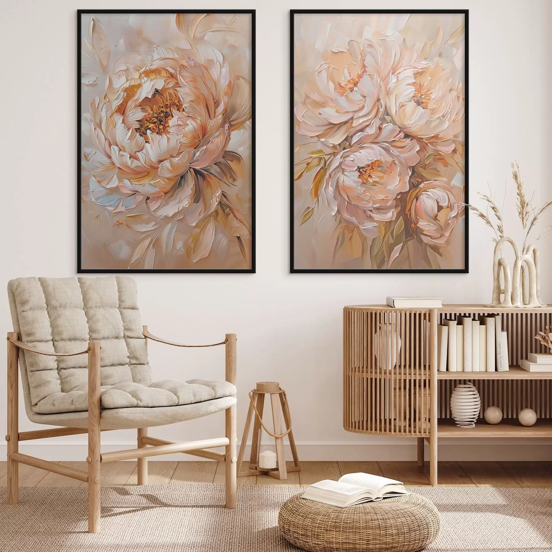 fototapet Bujori abstracți delicați d00673