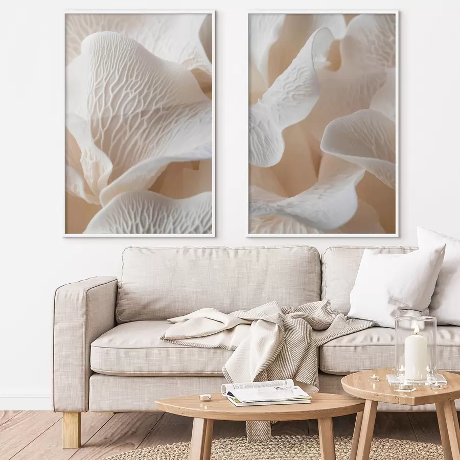 fototapet petale cu nervuri în nuanțe de bej d00697