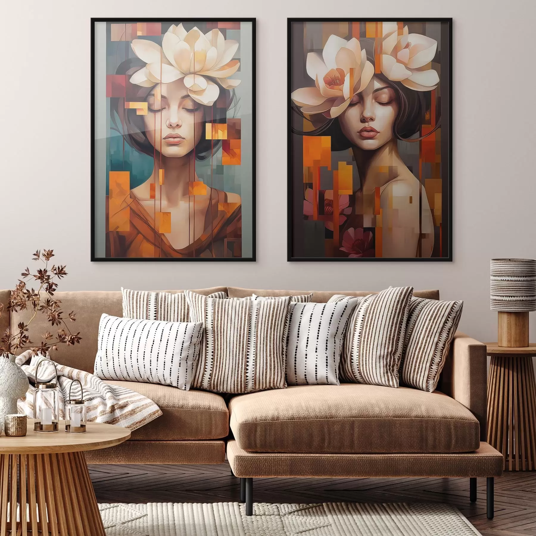 fototapet Femeie cu flori d00734