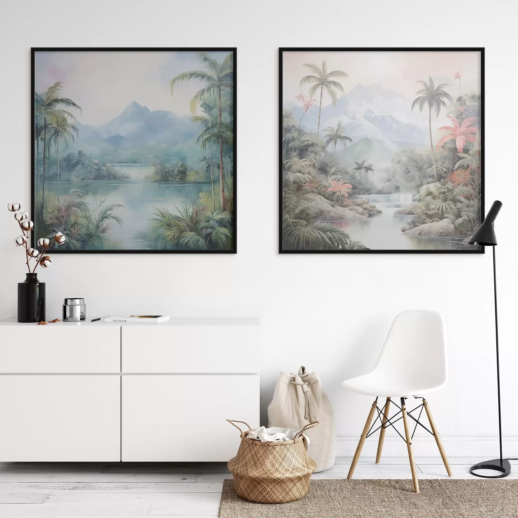 fototapet Râu în junglă în fața muntelui d00751