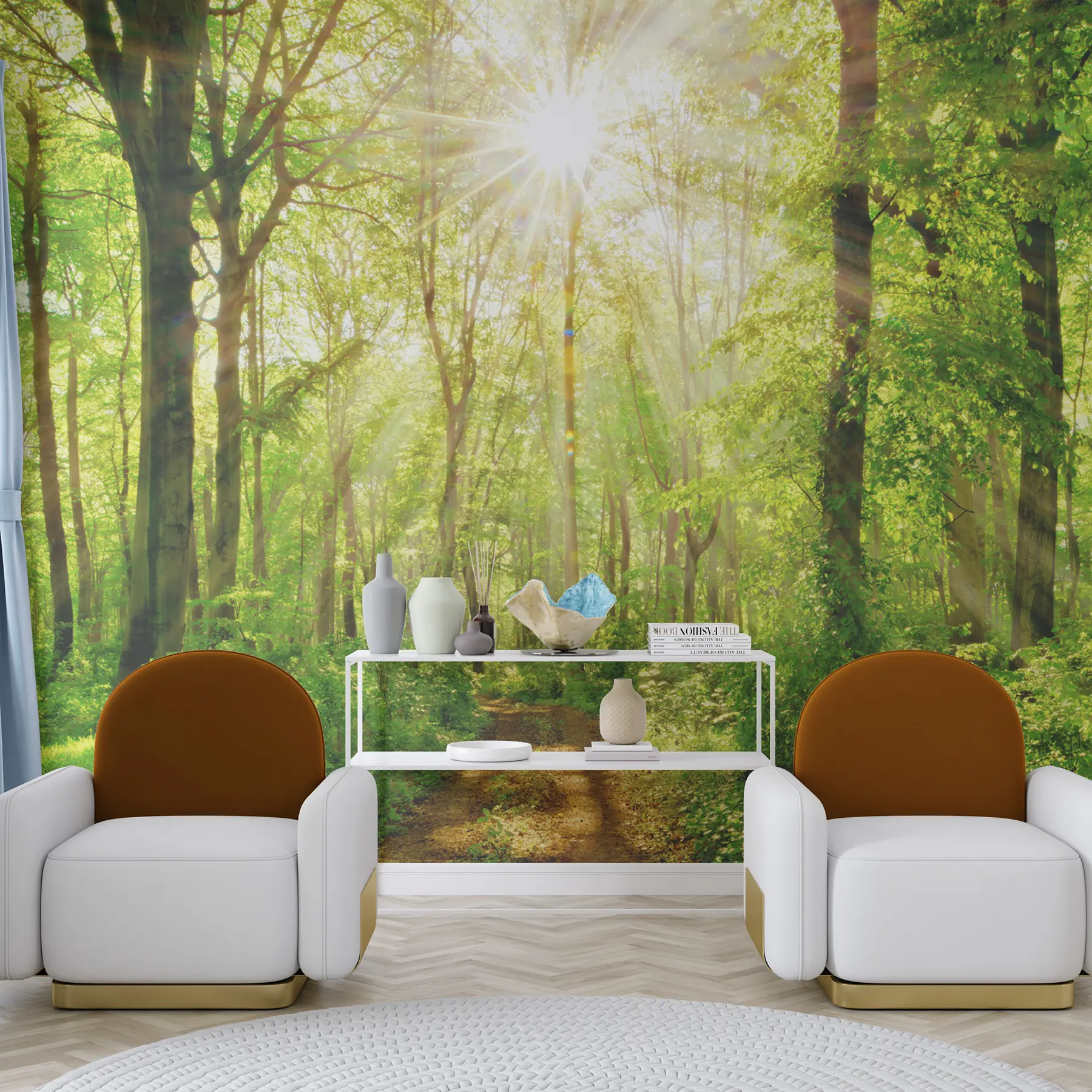 fototapet Cărare în pădurea însorită u22252