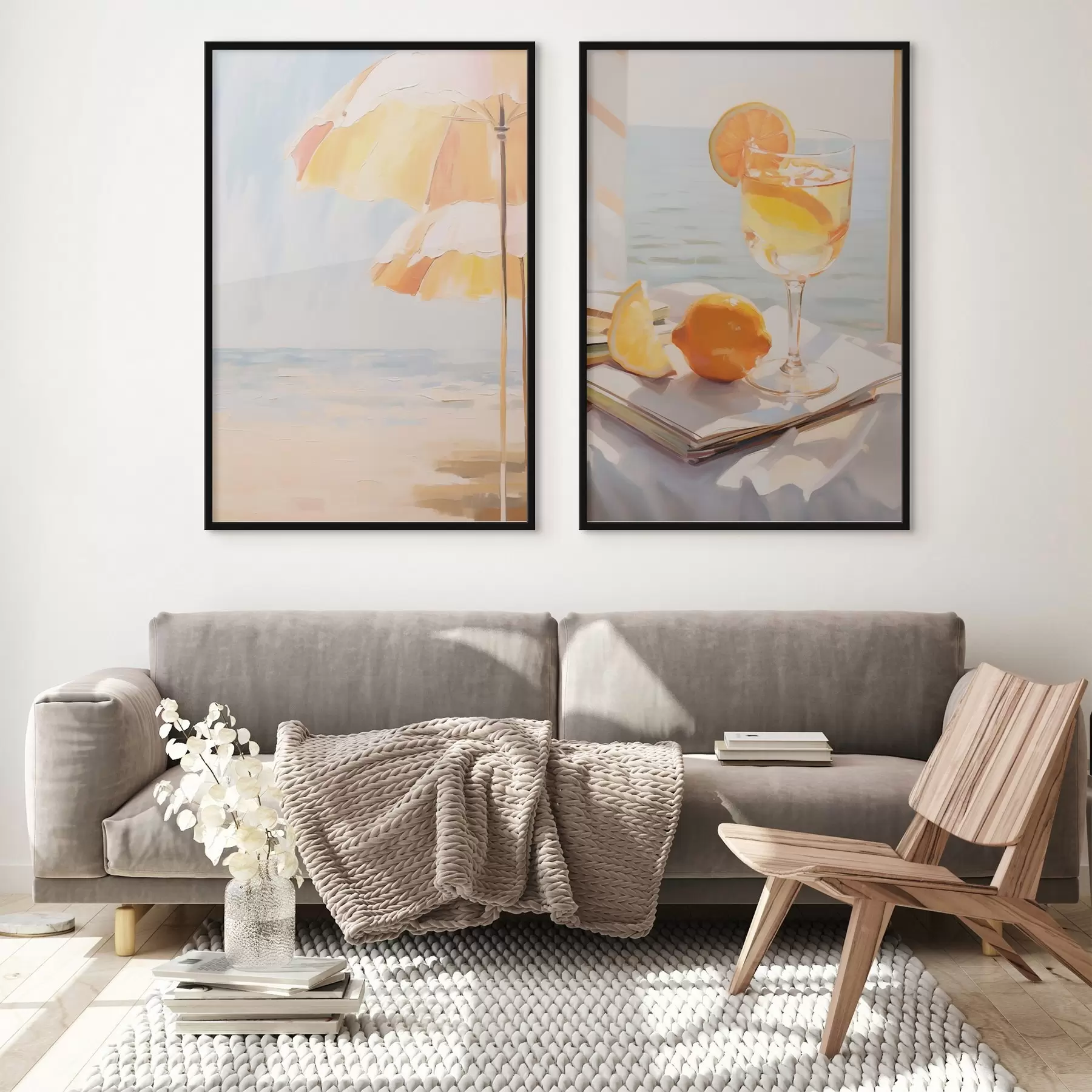 fototapet Peisaj de plajă și cocktail într-un pahar d00793