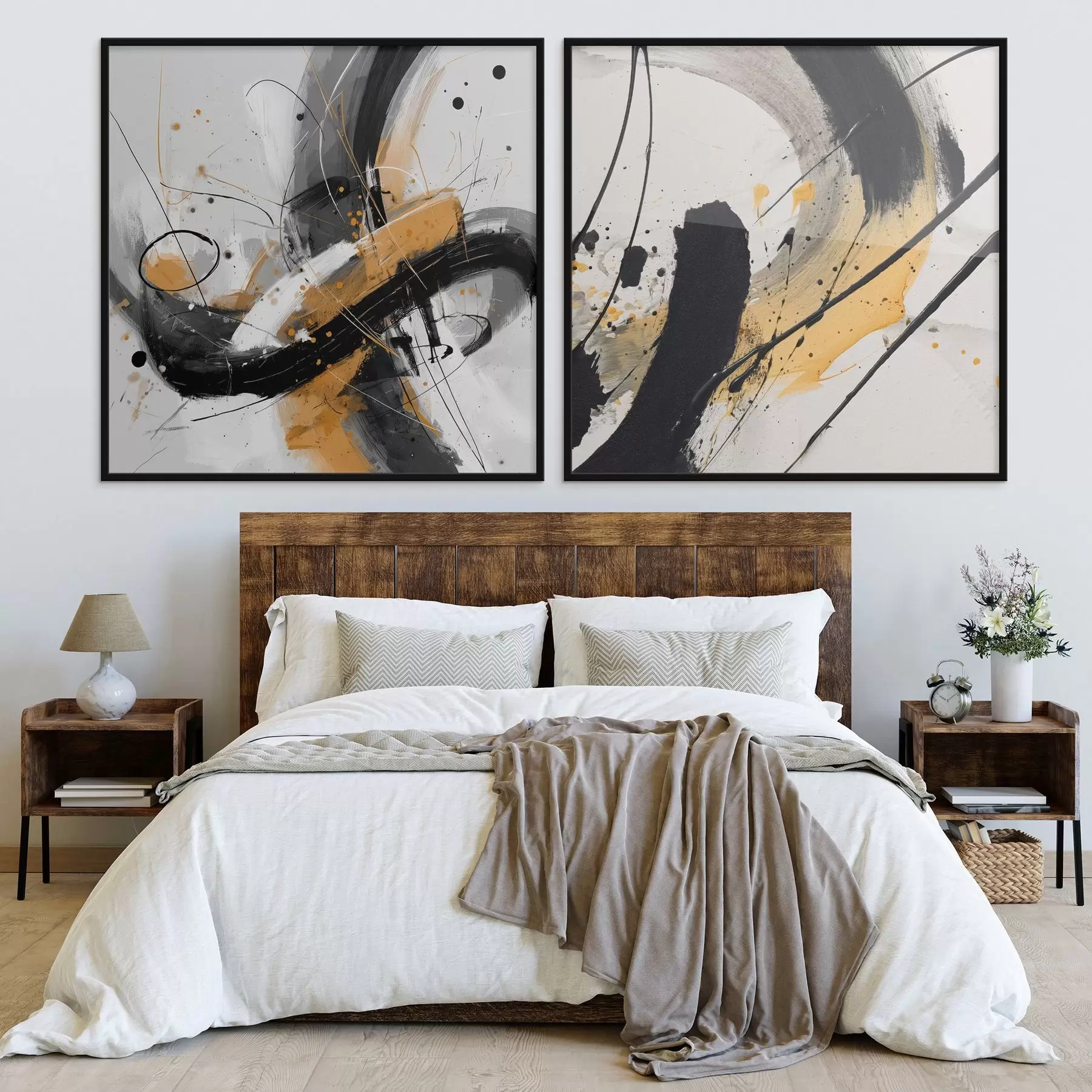 fototapet Expresie în tonuri de galben și negru d00739