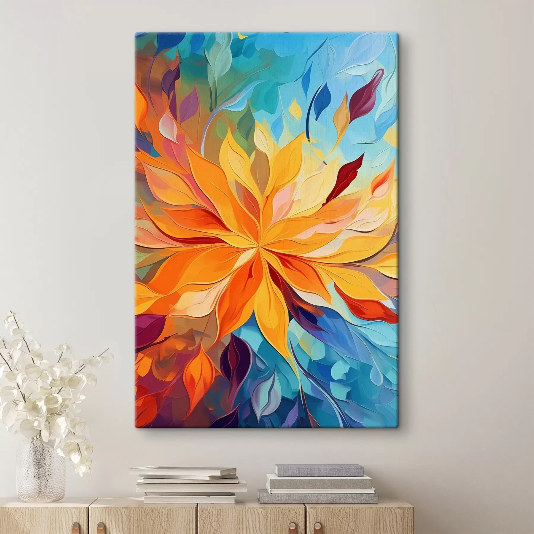Tablouri Flori abstracte, imitație de pictură în ulei s47445