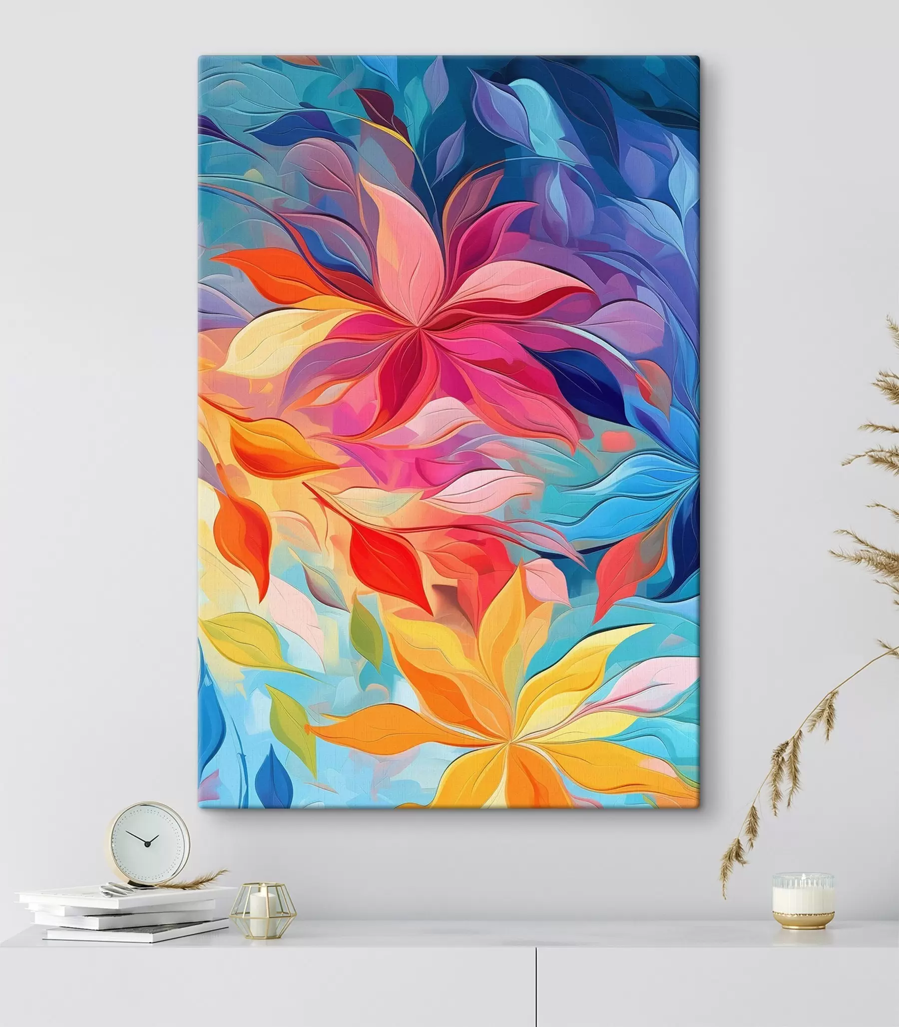 Tablouri Floare abstractă, pictură în ulei imitație s47446