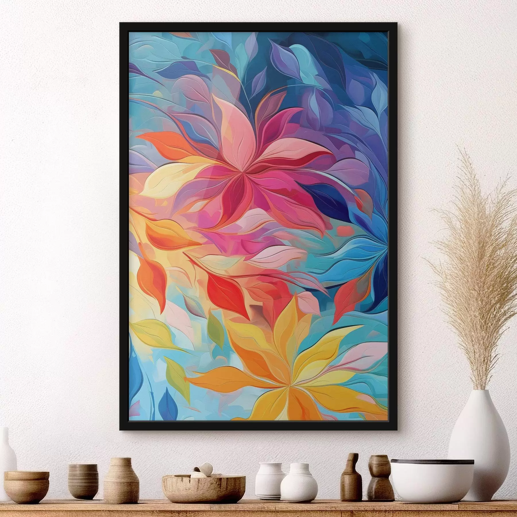 fototapet Floare abstractă, pictură în ulei imitație f47446