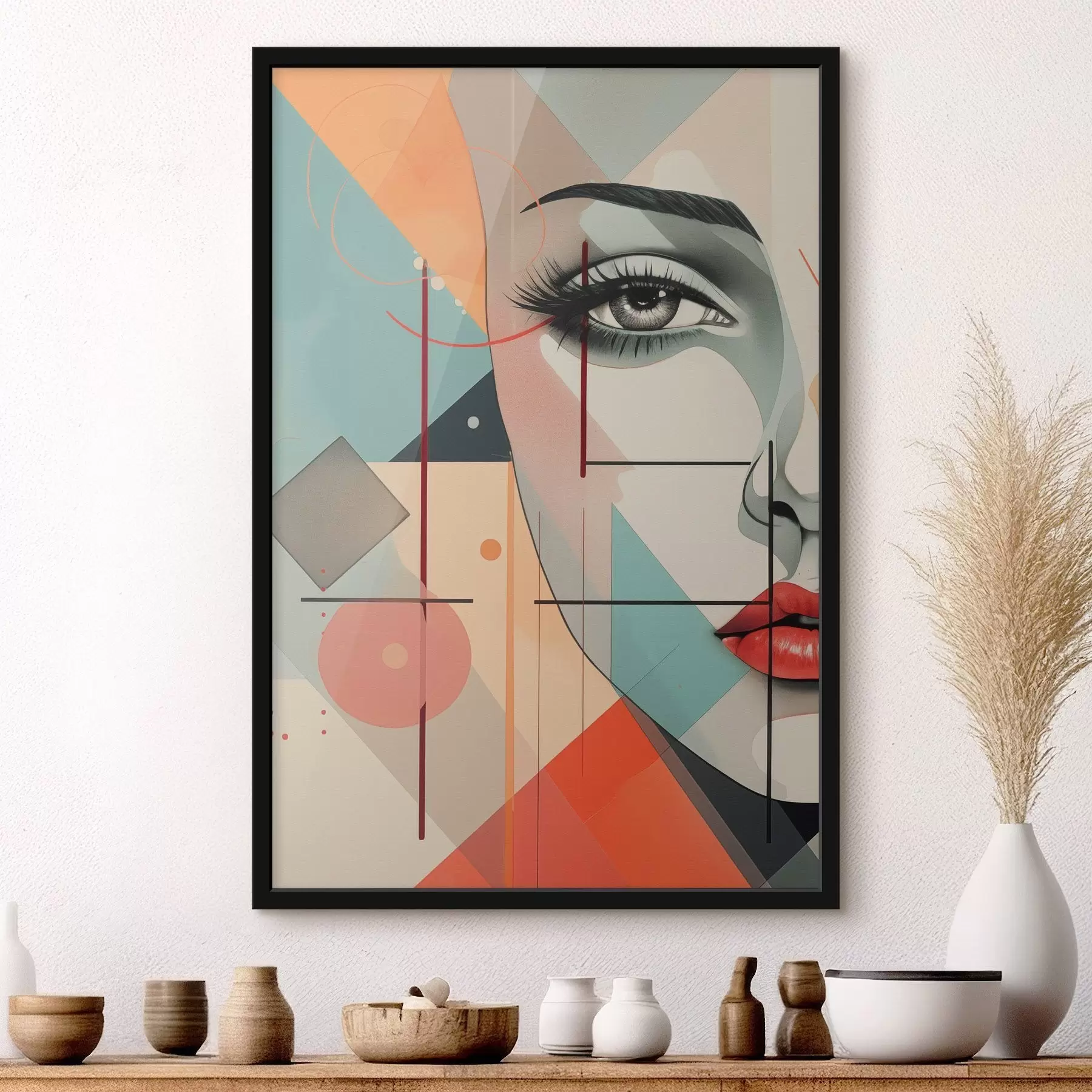 fototapet Oameni, chip, geometrie f47447