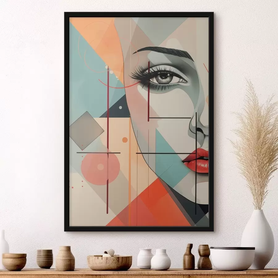 fototapet Oameni, chip, geometrie f47447