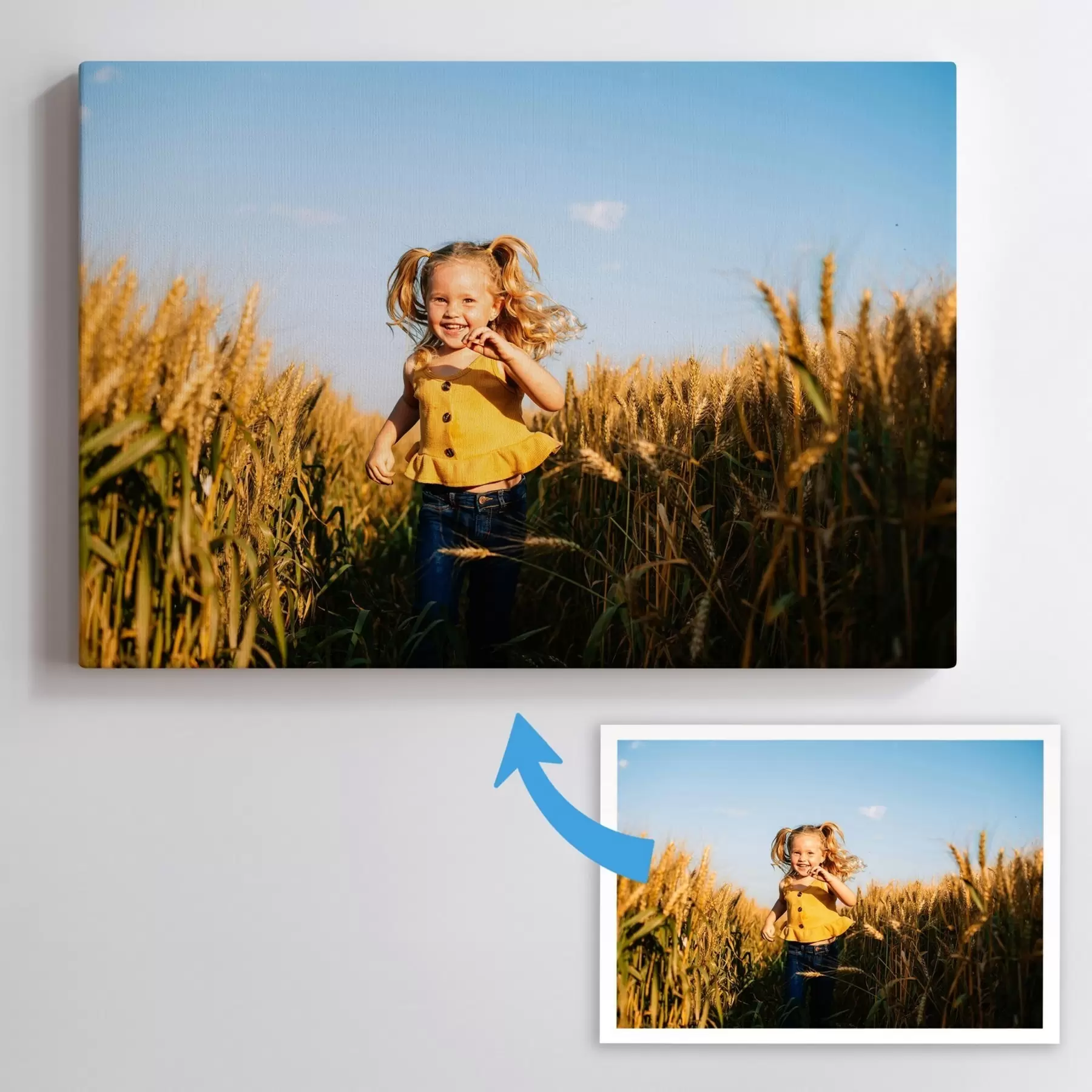 Tablouri O fotografie a copilului dumneavoastră pe pânză s47182