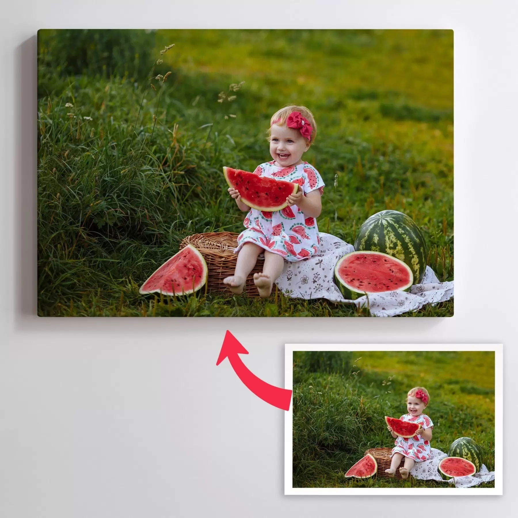 Tablouri O fotografie a copilului dumneavoastră pe pânză s47187