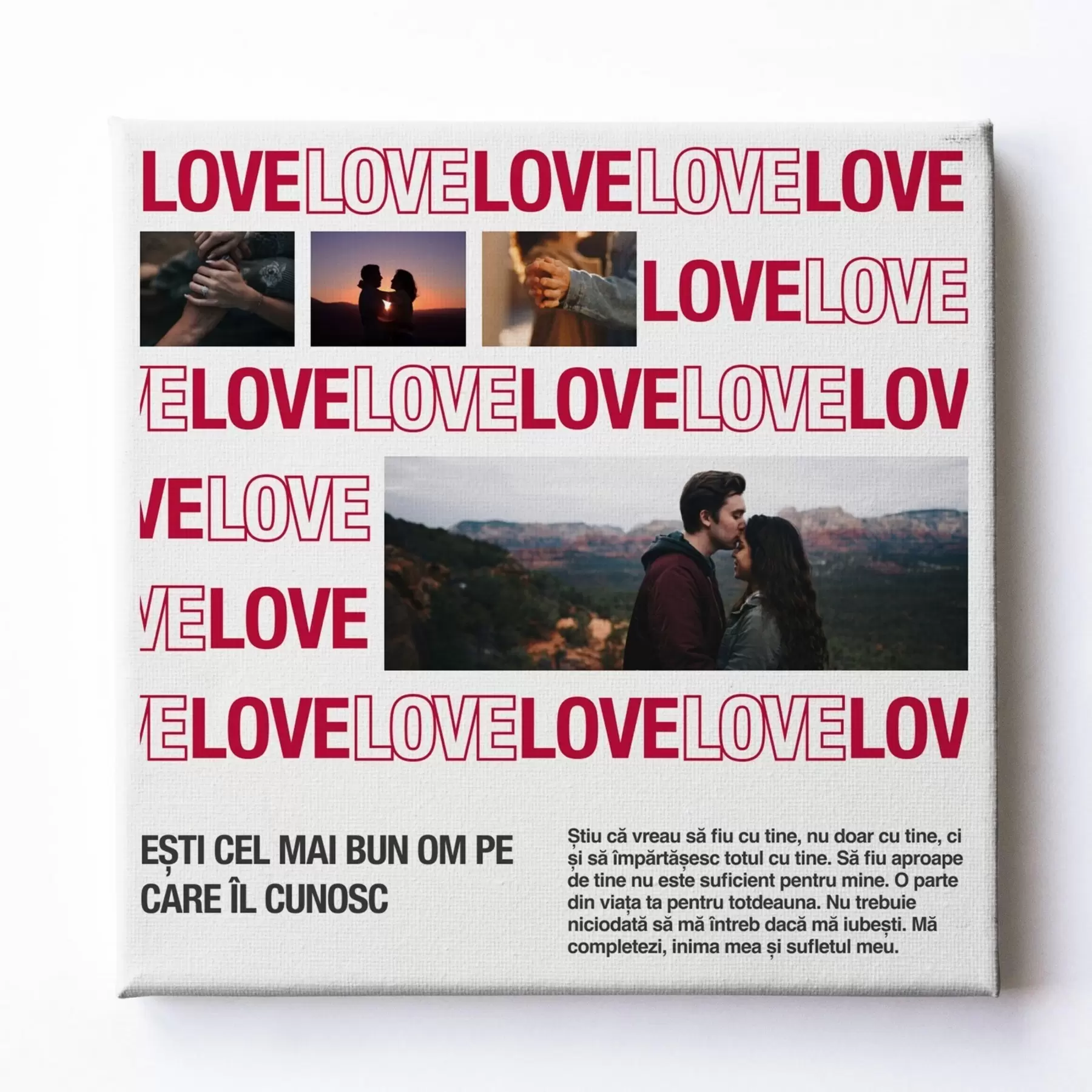 Tablouri Colaj foto pe pânză ca dar de Ziua Îndrăgostiților din fotografia ta s47535