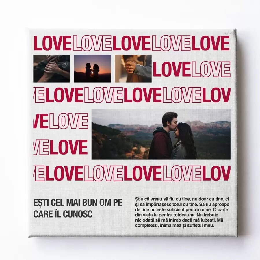 Tablouri Colaj foto pe pânză ca dar de Ziua Îndrăgostiților din fotografia ta s47535