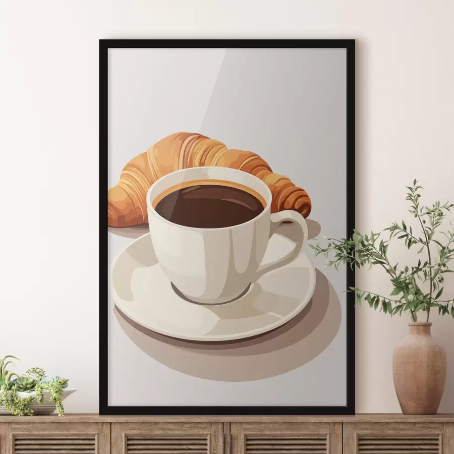 fototapet Cafea cu croissant f47397