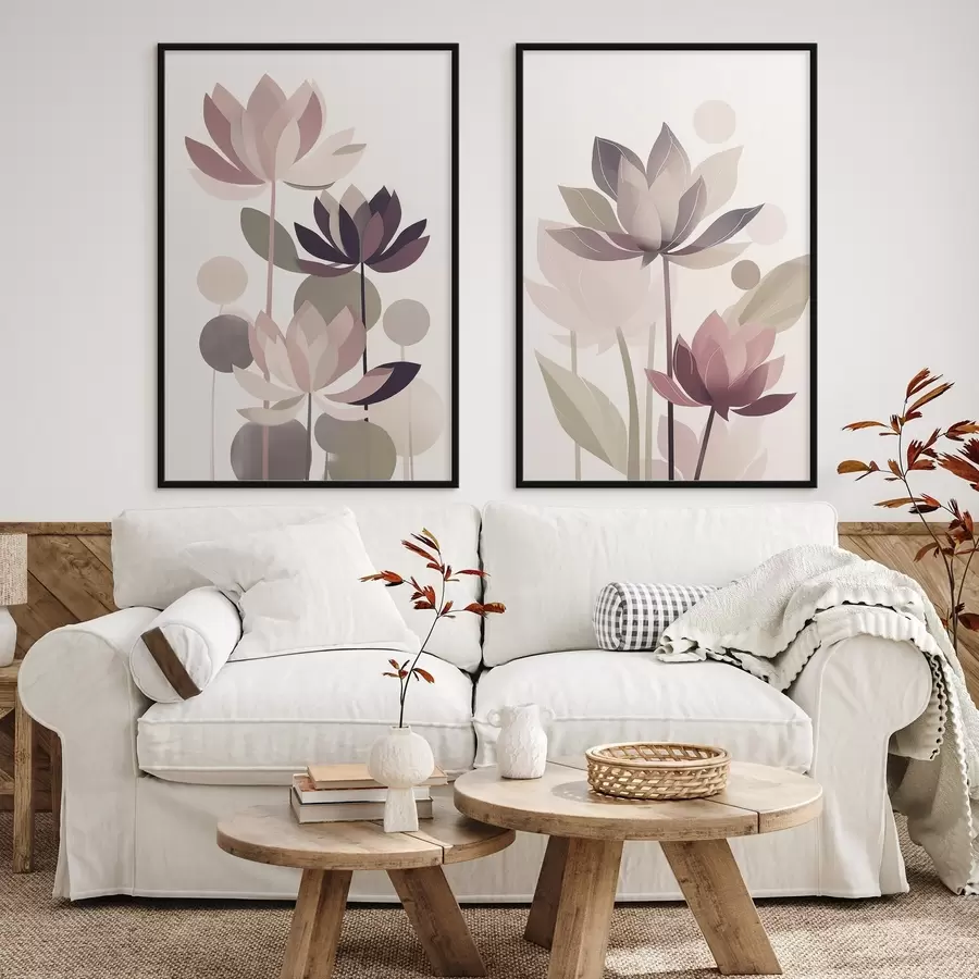 fototapet Flori de lotus abstracte d01110