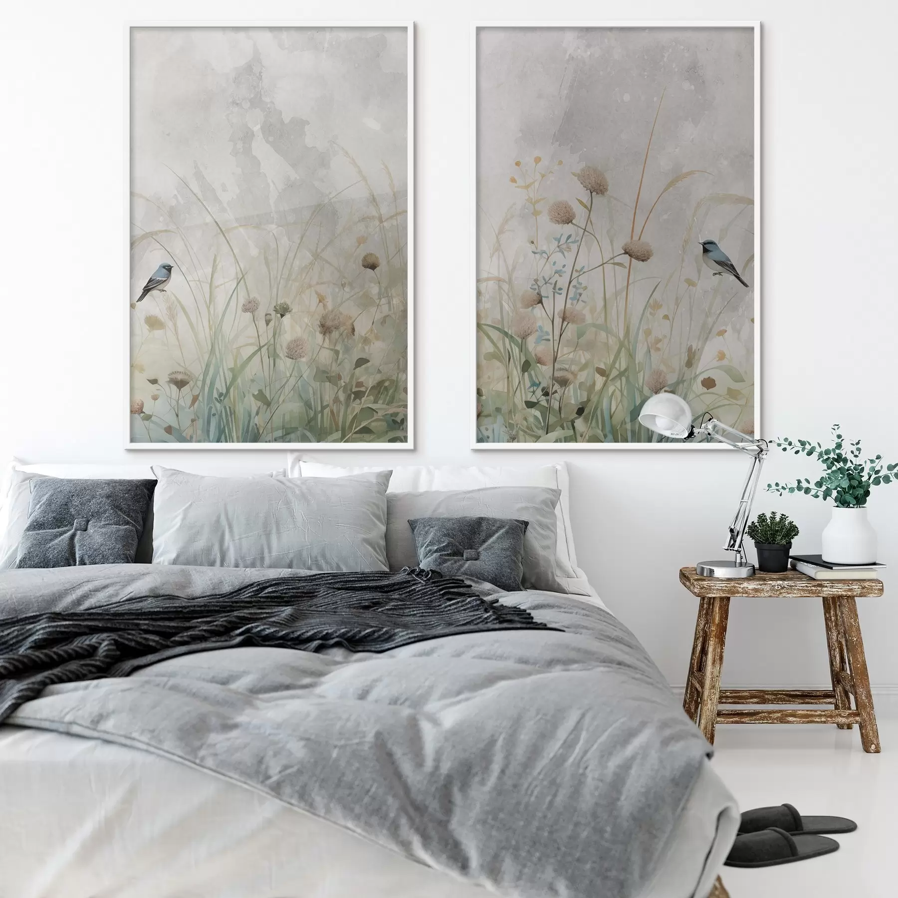 fototapet Păsări pe fundalul florilor sălbatice d01068