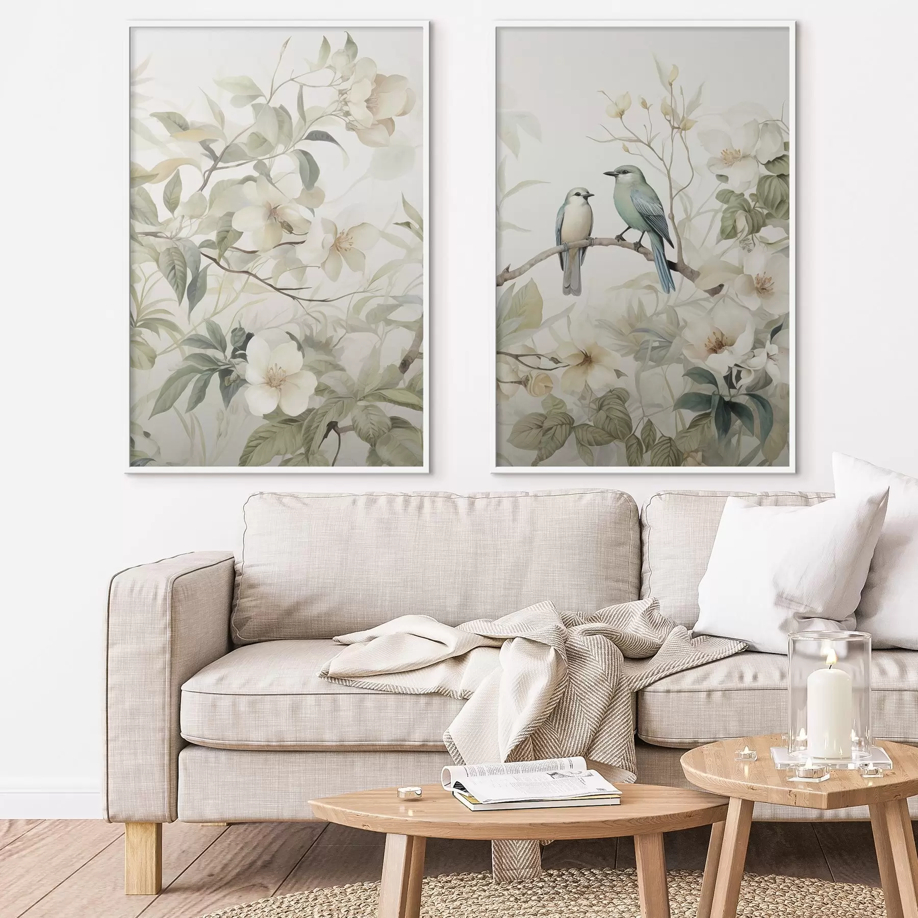 fototapet Două păsări pe crengi d01071