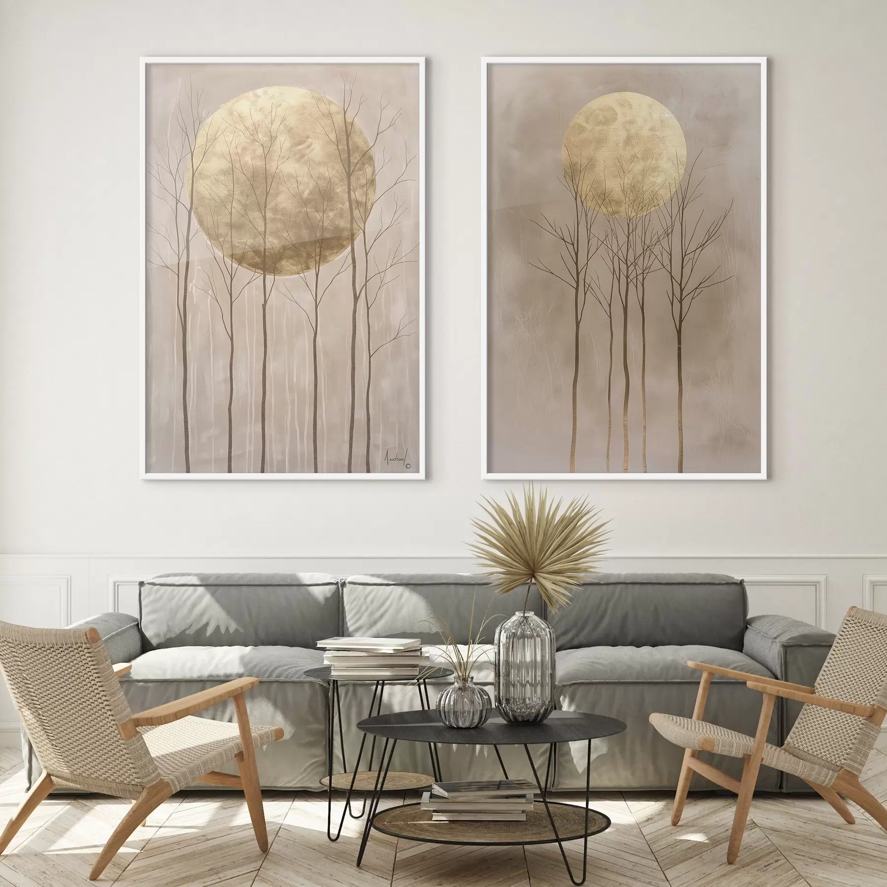 fototapet Copaci delicati si cerc d01137