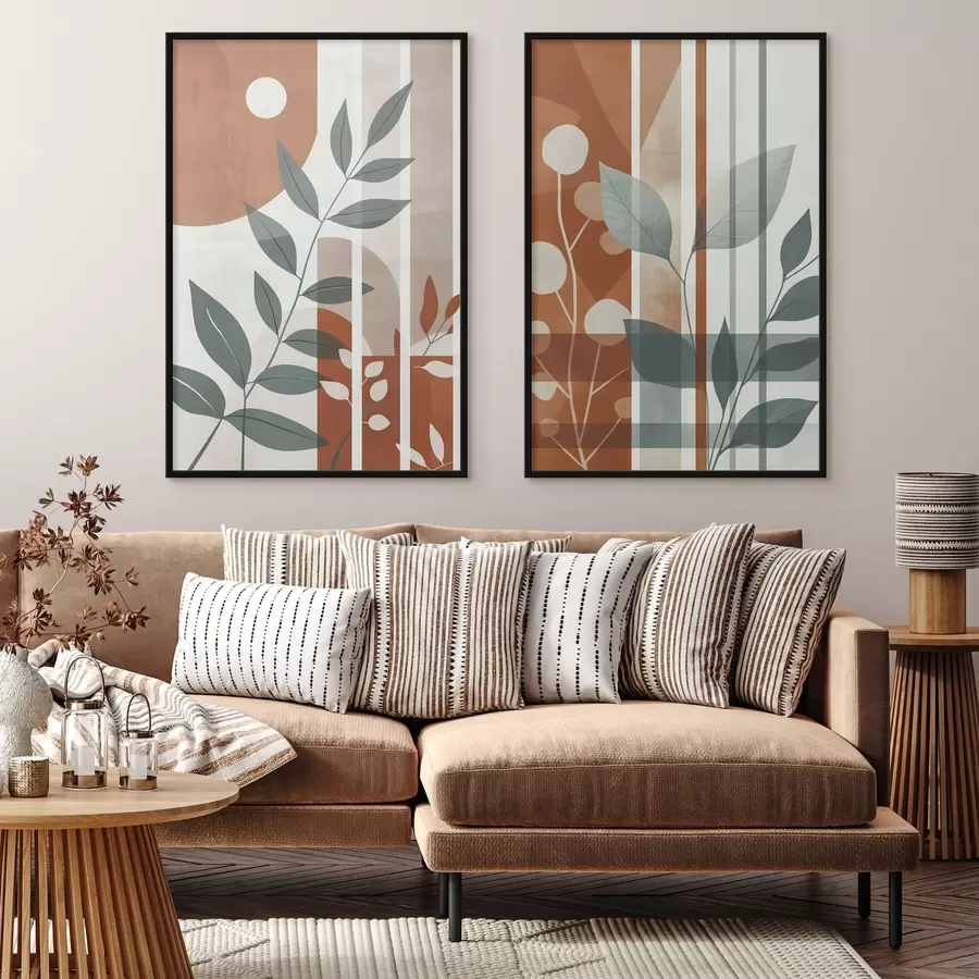 fototapet Abstracție cu ramuri de frunze d01074