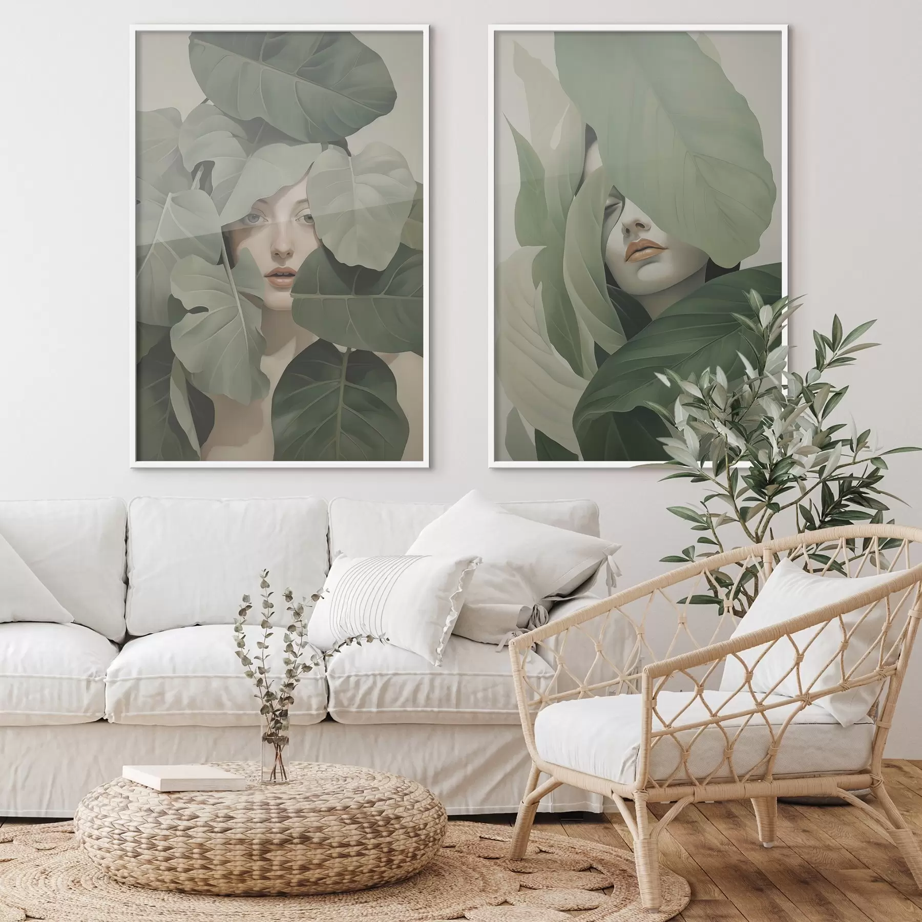 fototapet Portretul unei fete în frunziș d01183