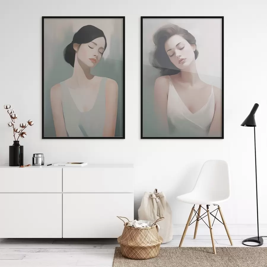 fototapet O fată cu ochii închiși d01188