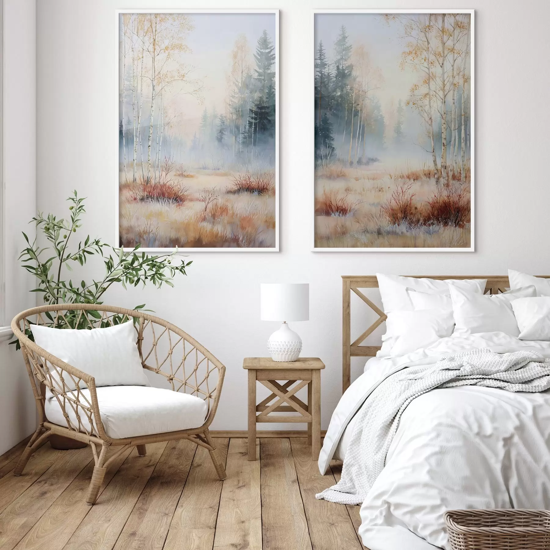 fototapet peisaj primele înghețuri în pădure d01174