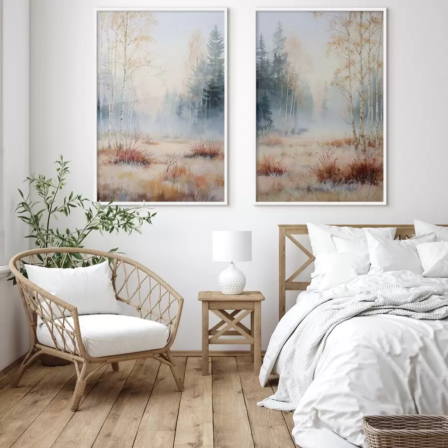 fototapet peisaj primele înghețuri în pădure d01174