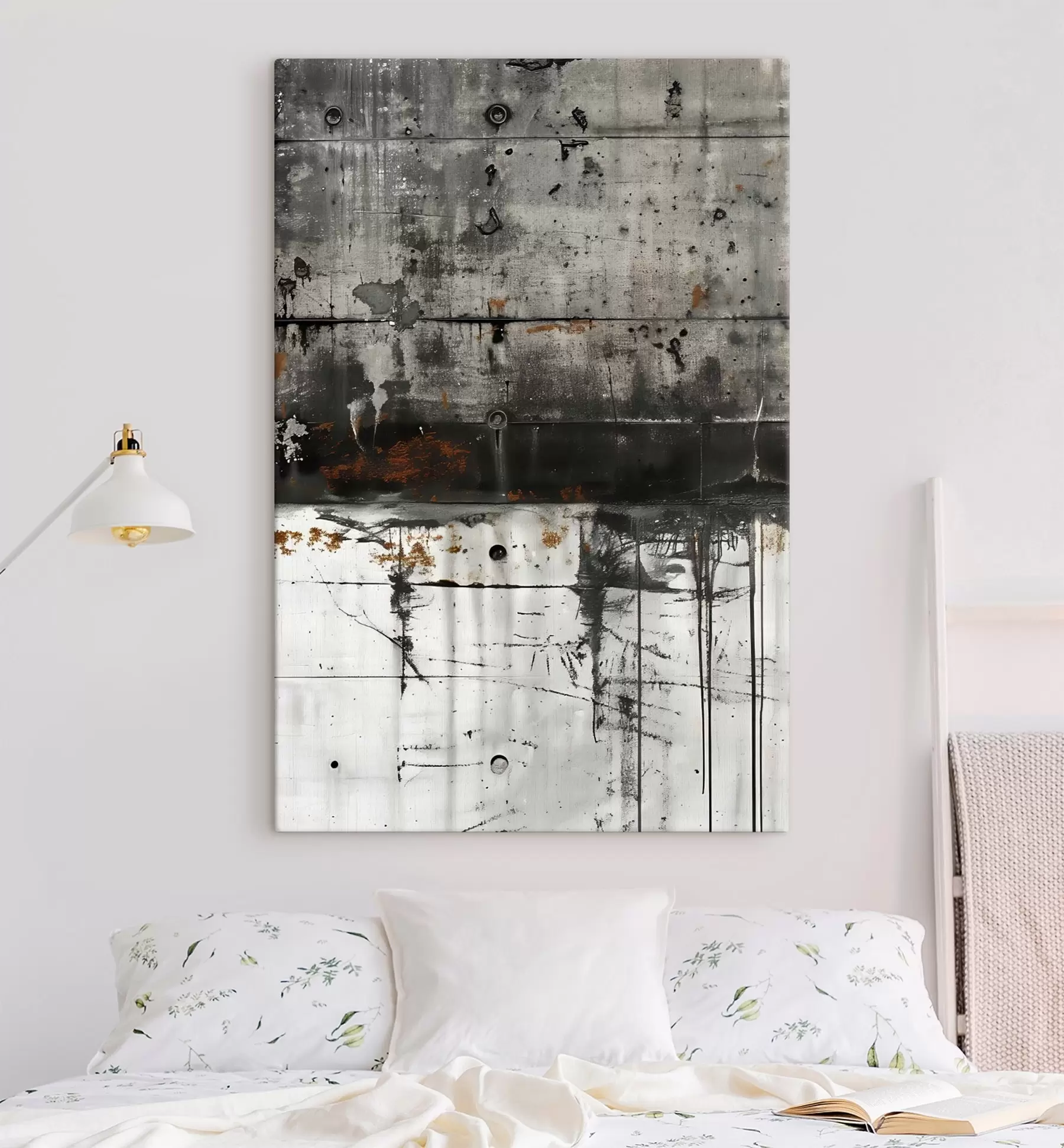 Tablouri Stropi de vopsea pe un perete de beton, imitație de acuarelă s47633