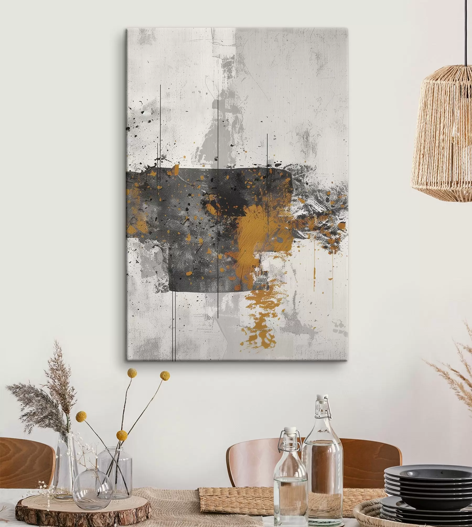 Tablouri Abstract, Stropi, Imitație de vopsea pe fundal de beton s47637