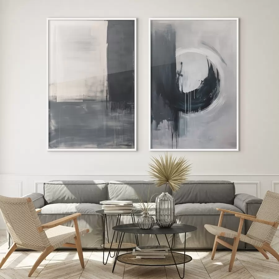 fototapet Compoziție abstractă în tonuri de alb și negru d01217