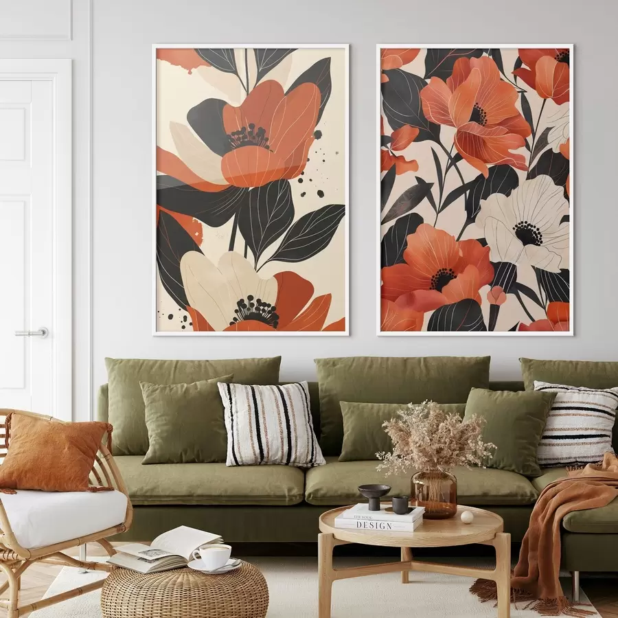 fototapet Compoziție florală în tonuri calde d01228