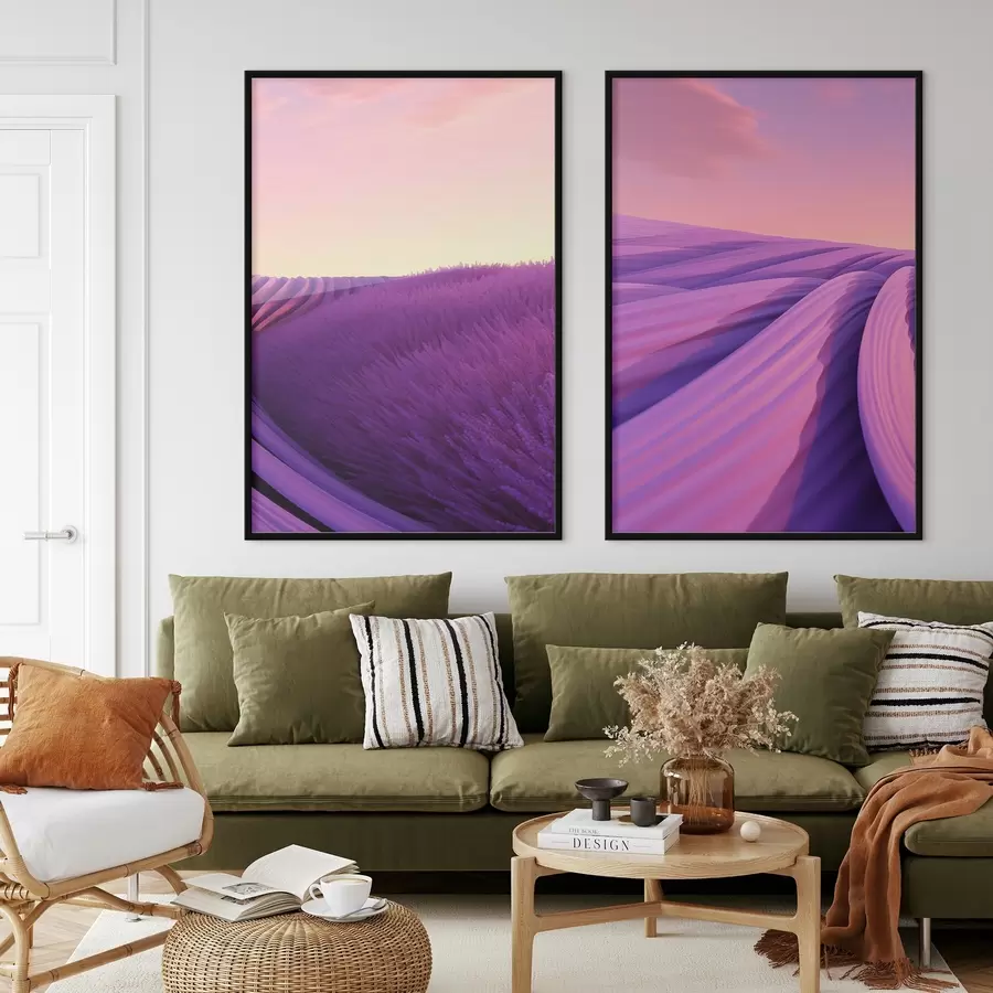 fototapet Câmp de lavandă, abstract d01250