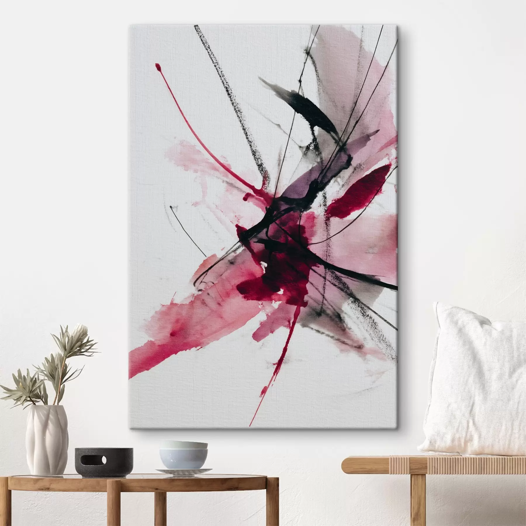 Tablouri Compoziție modernă de linii și pete în stil acuarelă s46951