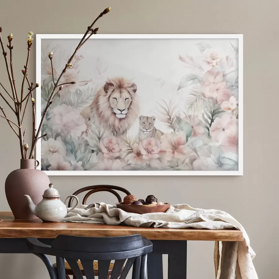 fototapet Lei în tufișurile tropicale, imitație de acuarelă f47640