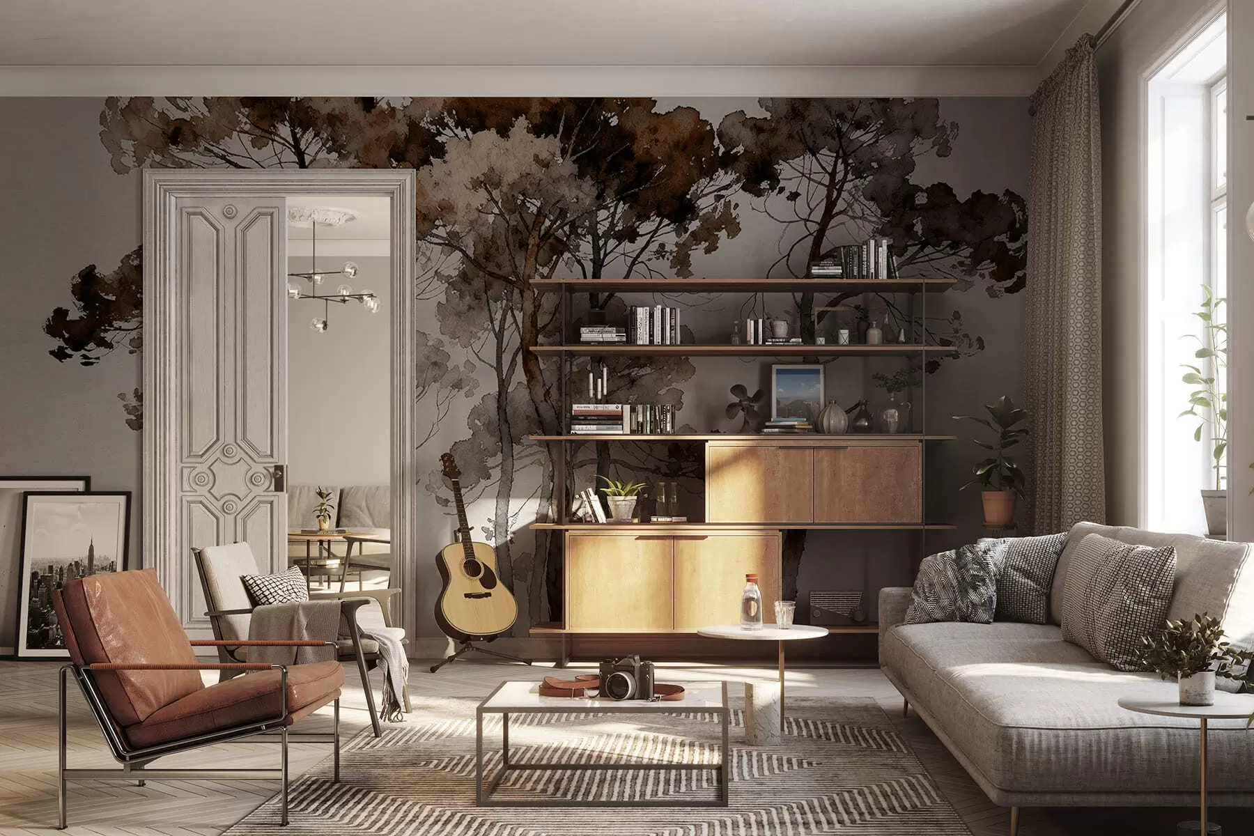 fototapet Pini vopsiți w05173v1