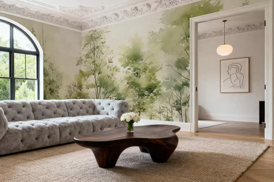 fototapet Pădure de foioase în acuarelă w05180