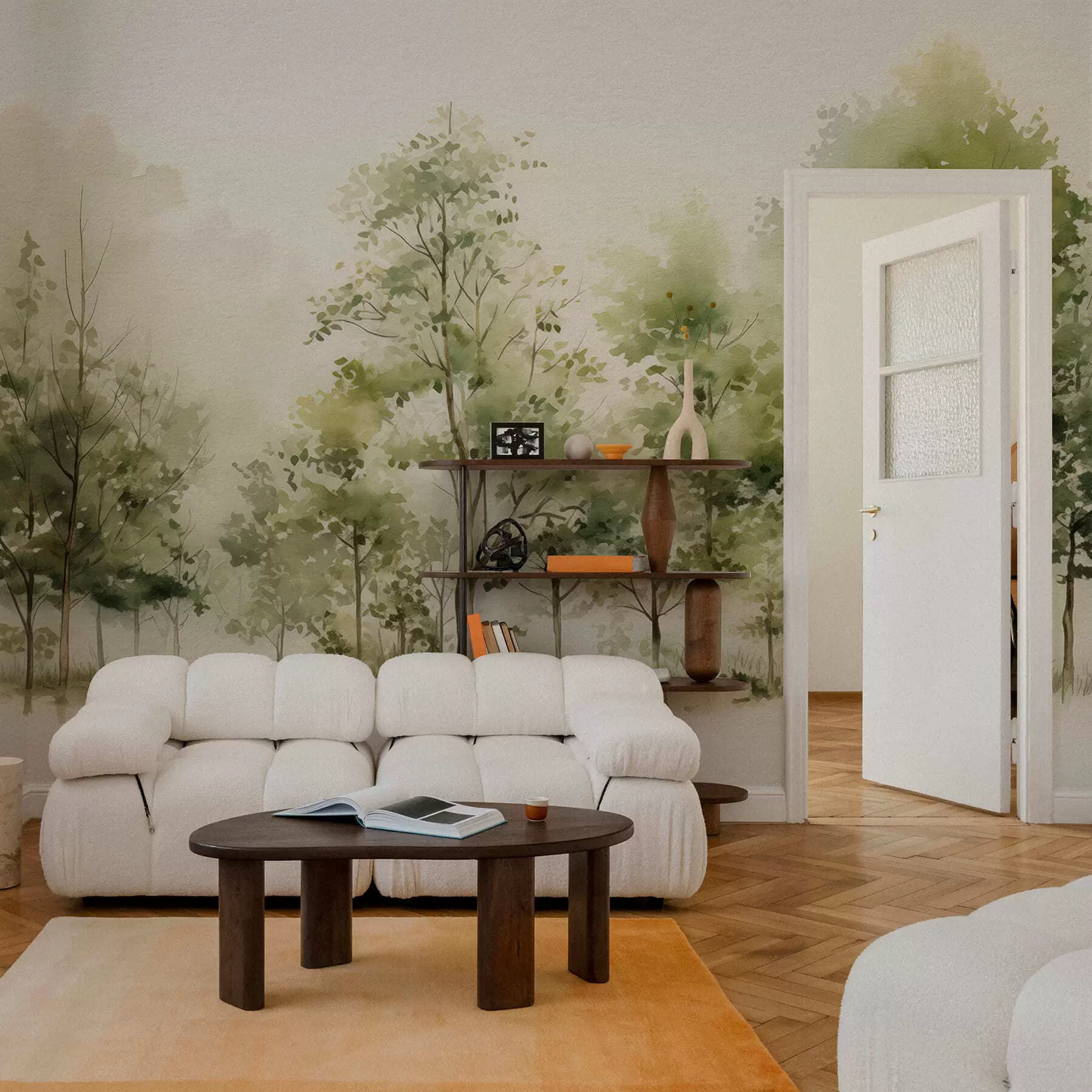 fototapet Pădure de foioase în acuarelă w05180