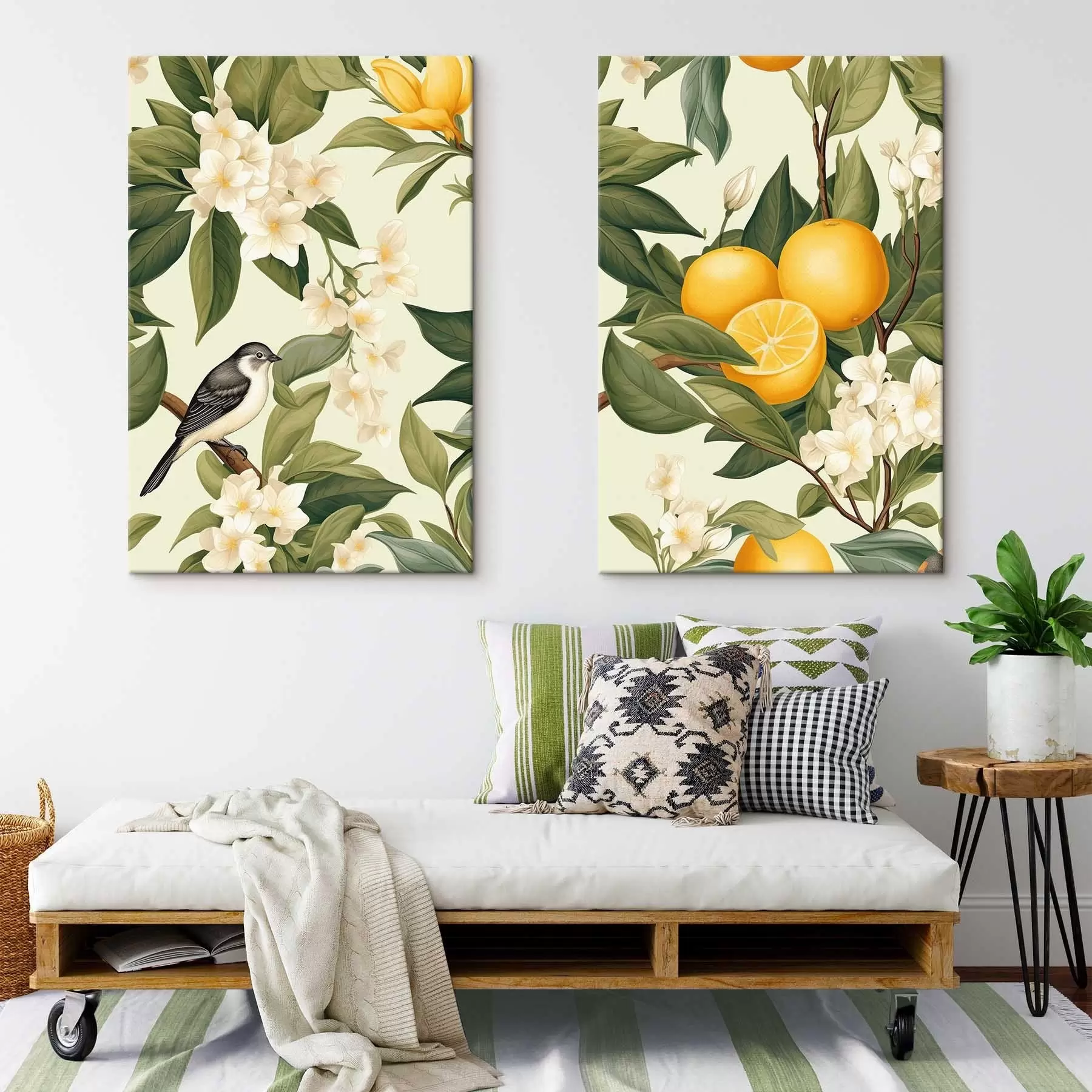 Tablouri Pasăre pe ramuri de lămâi m01288