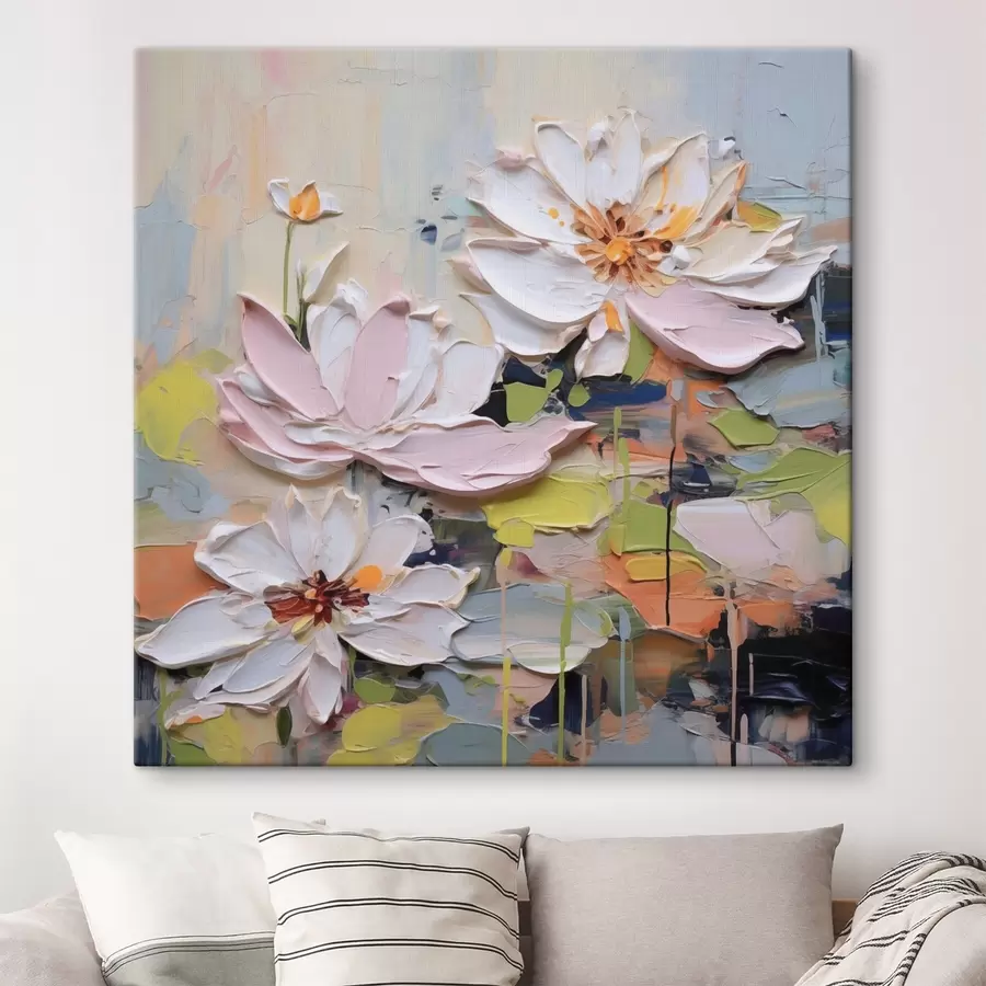 Tablouri Flori de lotus abstracte, pictură imitație s47721