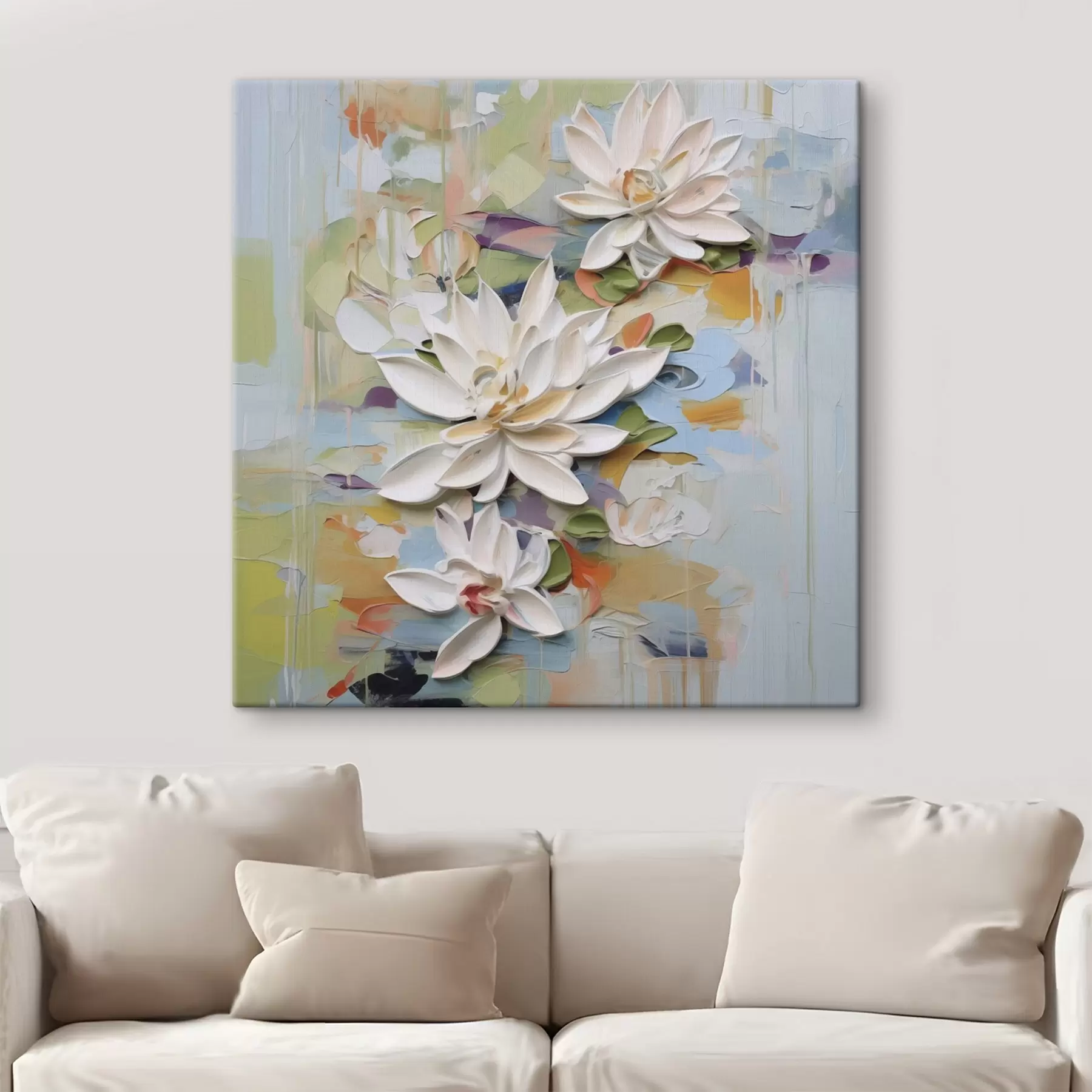 Tablouri Flori de lotus abstracte, pictură imitație s47722