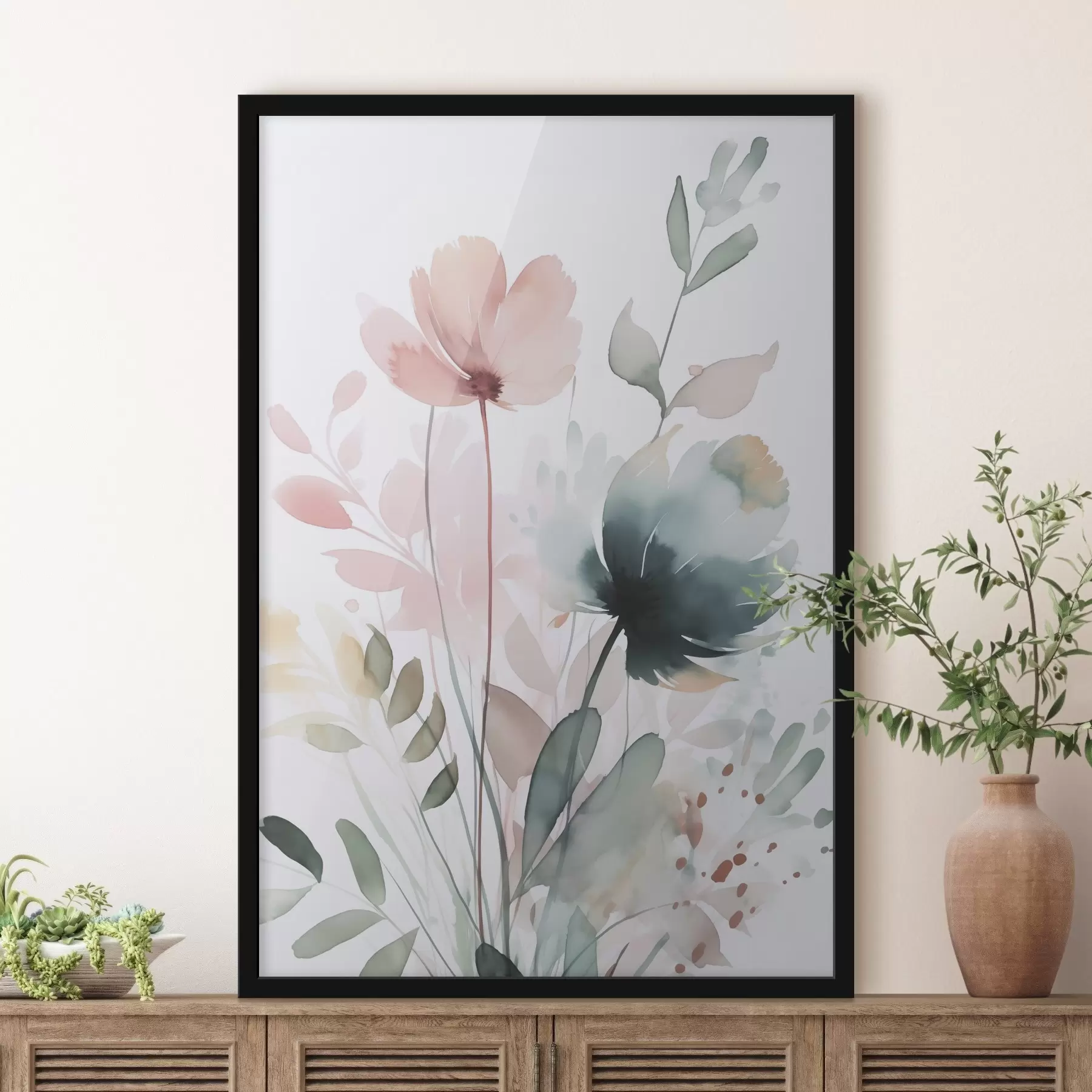 fototapet Acuarelă imitație de vegetație f47725