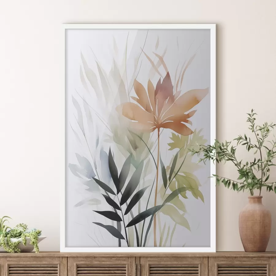 fototapet Plante imitație acuarelă f47726