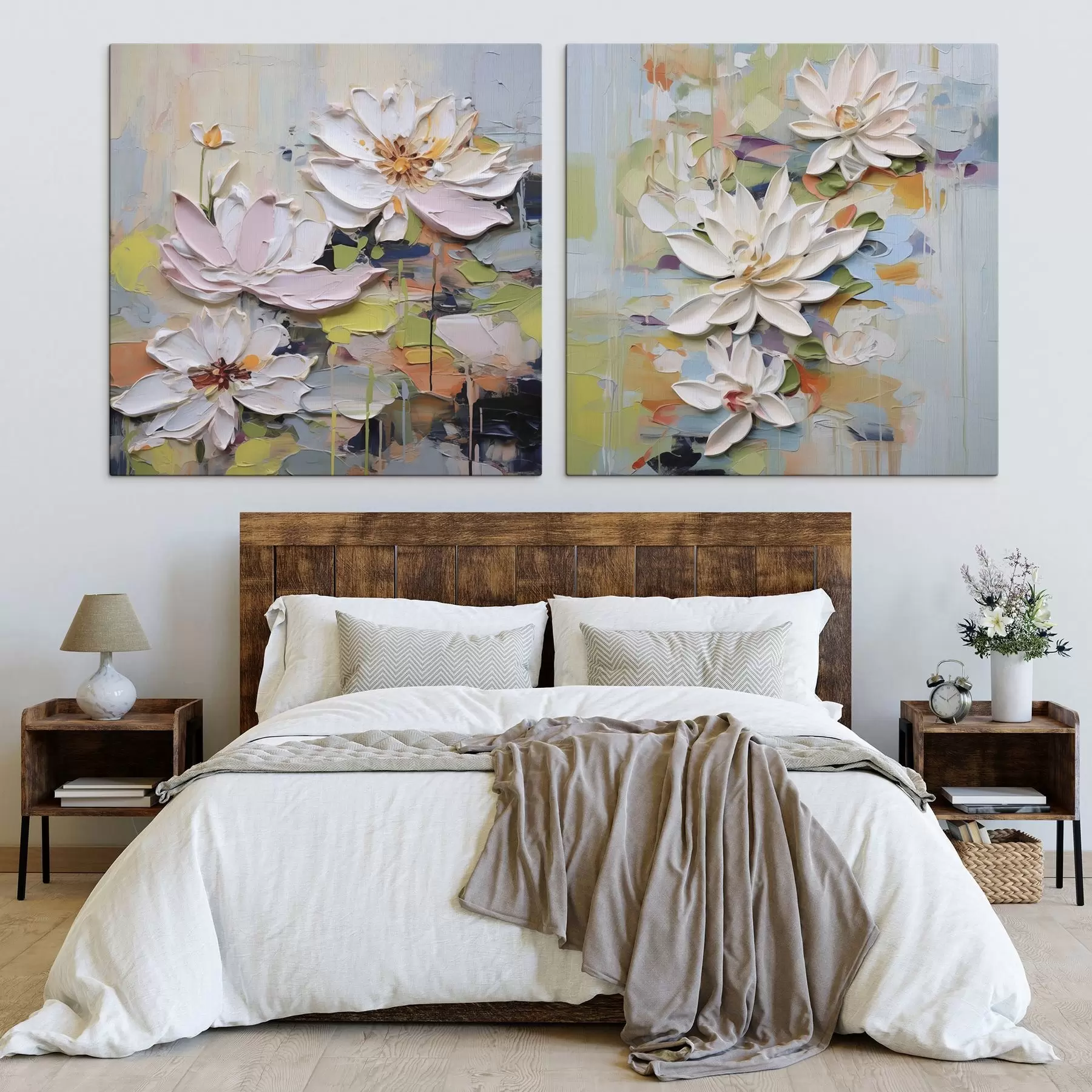 Tablouri Flori de lotus abstracte, pictură imitație m01295