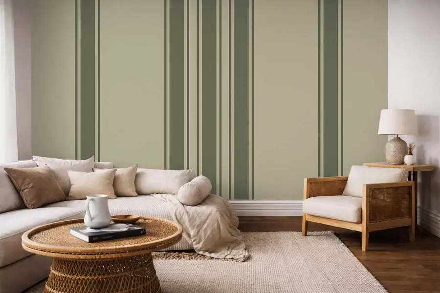 fototapet Dungi verticale în paleta de culori verde și bej discrete w05098