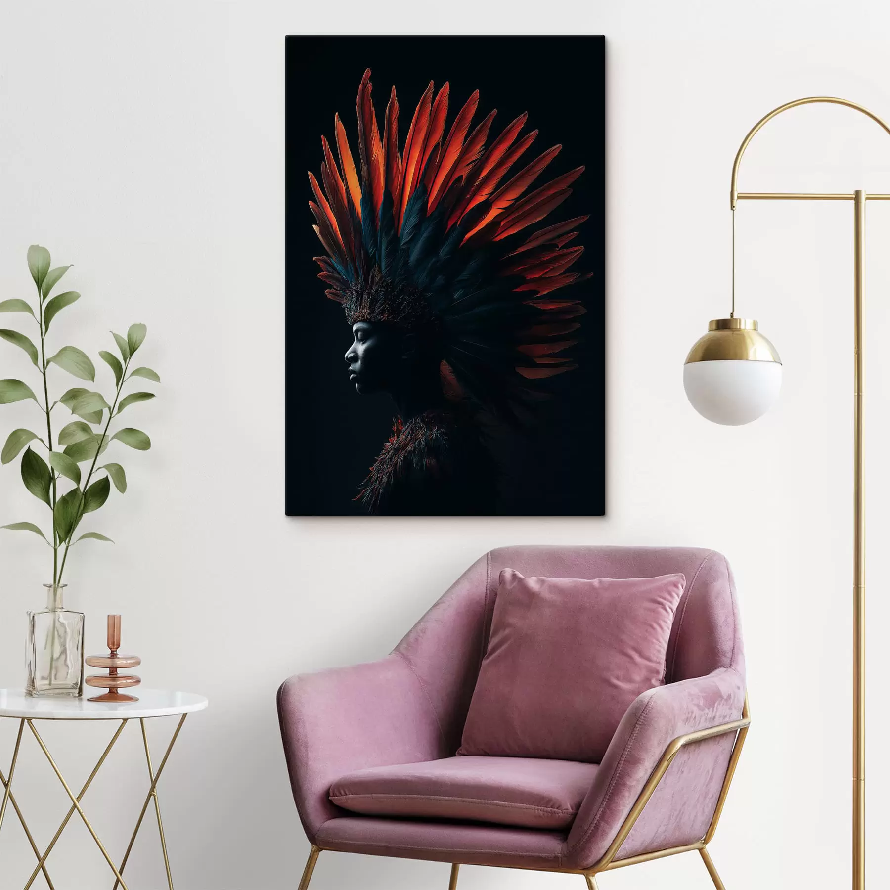 Tablouri Portret cu pene s47736