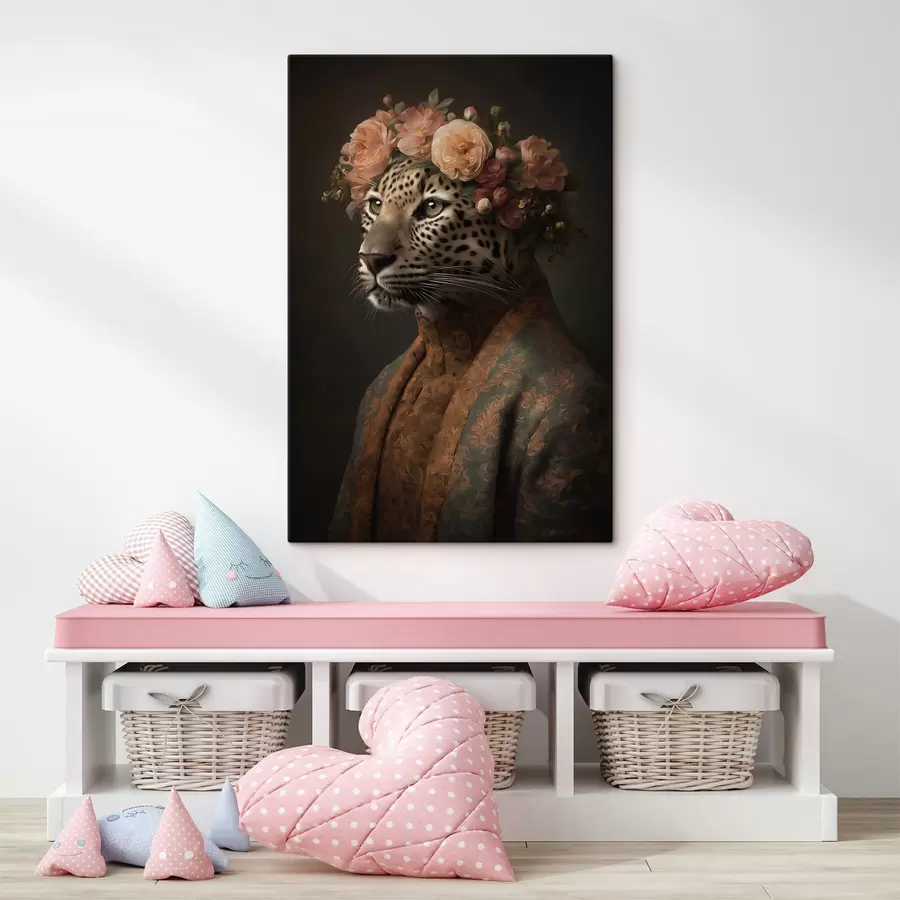 Tablouri Leopard cu flori s47737