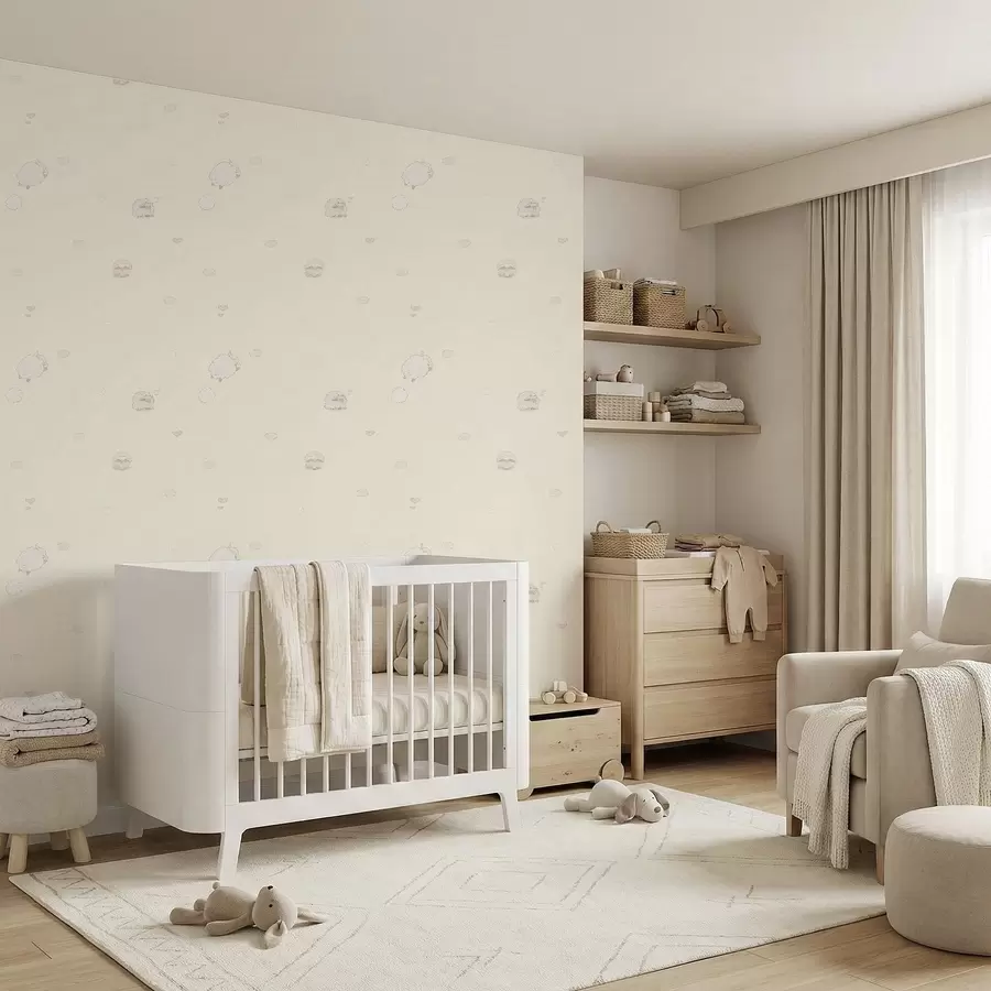 fototapet Model drăguț cu oi și inimioare mici a01109