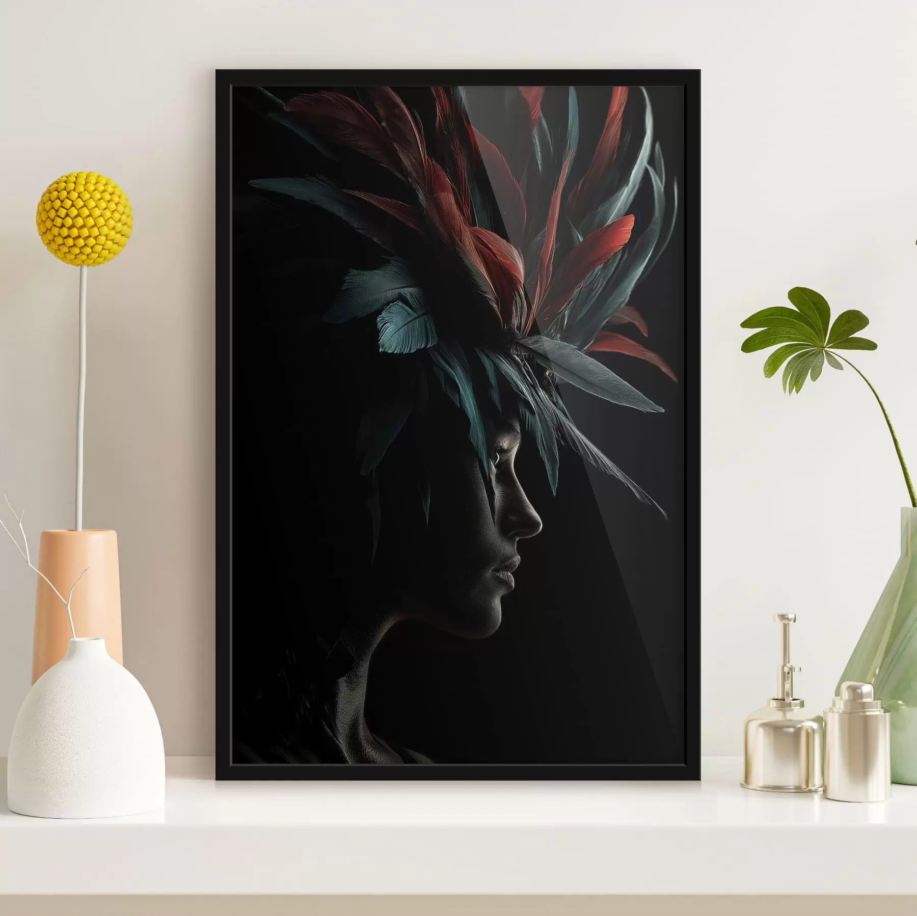 fototapet Portret cu pene f47735