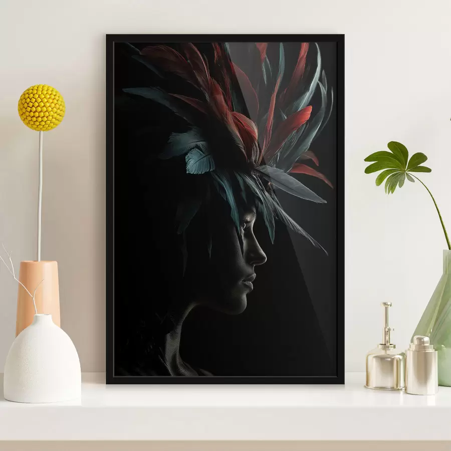 fototapet Portret cu pene f47735