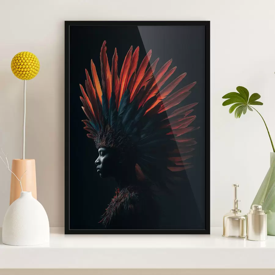 fototapet Portret cu pene f47736